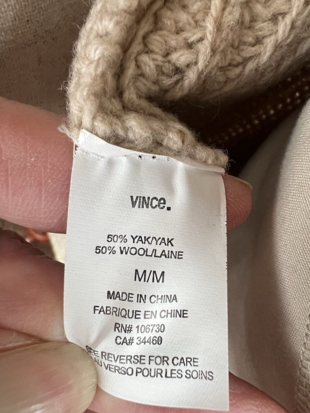 Vince Light Beige Open-Front Ribbed Cardigan - Picture 11 of 12